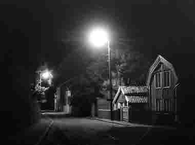 Gamla stan, Västerlånggatan, kv Asken, nattbild 1935