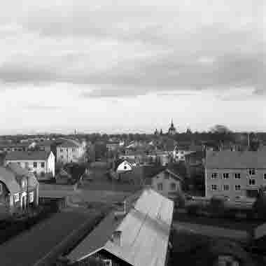 Utsikt från Vasaskolan Gamla stan o slottet okt 1954