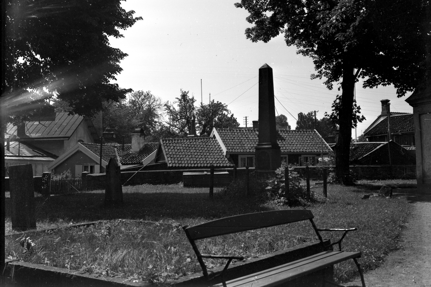 Gamla kyrkogården mot Gamla Kungsgatan och Aspen 6-7