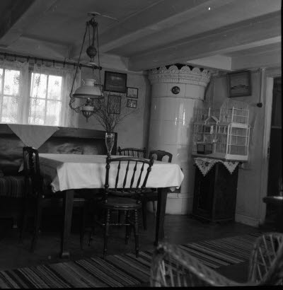 Skånegården Norra vägen interiör rum i Slottet Fritz Nilsson bostad 6/5 1955