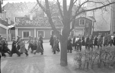 1:a luftskyddsdagen. Tapetfabrikens avdelning på Södra vägen