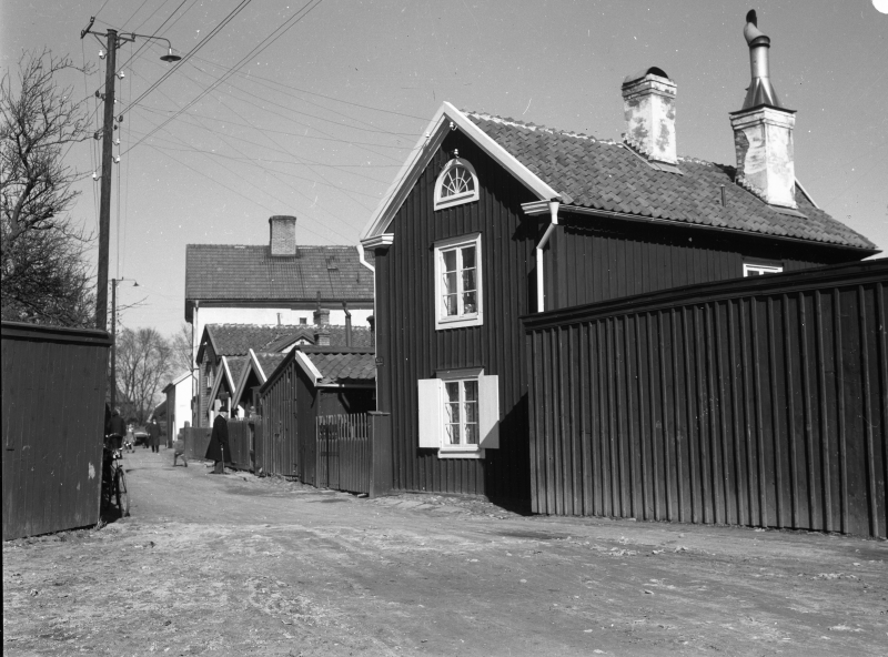 Västerlånggatan vid kv Björken mot norr, 1939