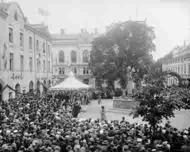 Larmtorget Invigning av Vasabrunnen vid Kulturmässan