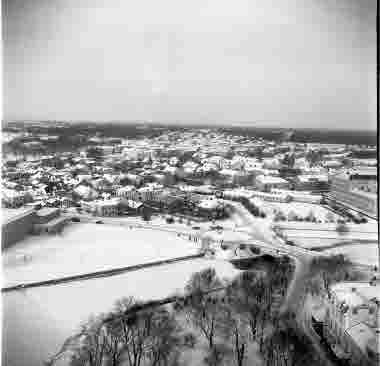 Utsikt från Vattentornet 14/1 1955 Malmen