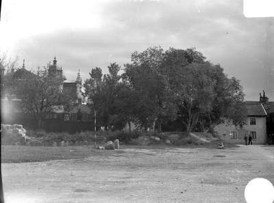 Muren vid Thernströmska huset på Kvarnholmen, yttersidan. omkr 1935