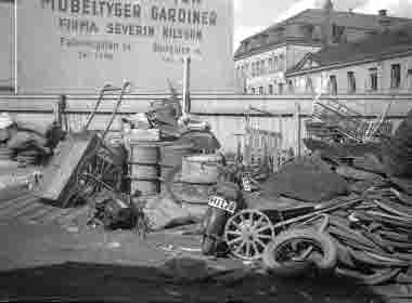 Sandbäcks kakelfabrik på Fabriksgatan, 17/7 1937. Foto åt statspolisen