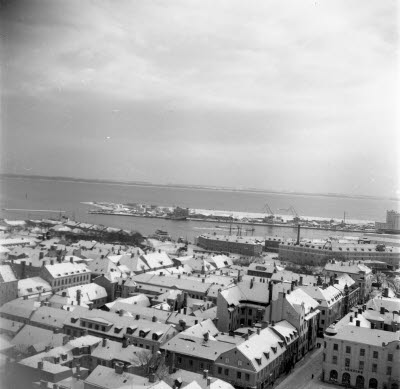 Utsikt från Vattentornet 14/1 1955 Tjärhovet