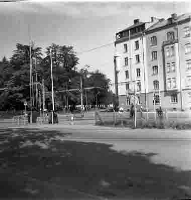 Framsta järnvägsövergång 20/8 1965. Södra vägen 16 och 14