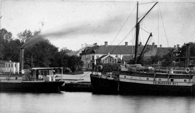 Ölandshamnen med gamla Kalmarsund I. I bakgrunden gamla Turisthotellet