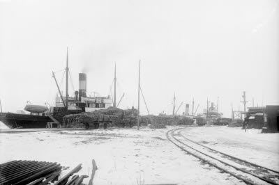 Hamnen Tjärhovet C.W. Svensson brädupplag