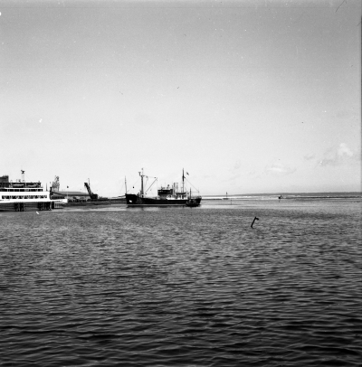 SJ finkor (godsvagnar) upptas ur hamnen 23/4 1958