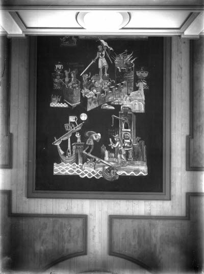 Nya läroverket takmålning i aulan