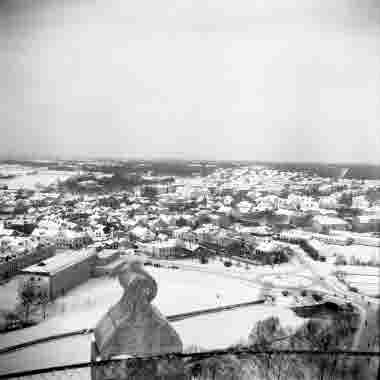 Utsikt från Vattentornet 14/1 1955 Malmen