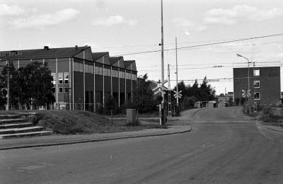 Bragegatan järnvägsövergången och Kalmar Verkstads AB KVAB 1975