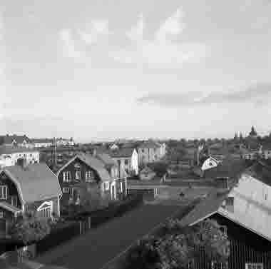 Utsikt från Vasaskolan Gamla stan o slottet okt 1954