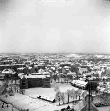 Utsikt från Vattentornet 14/1 1955 Tullskolan