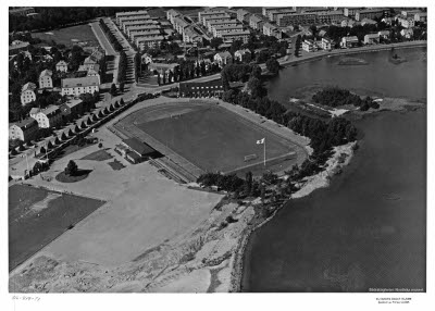 Flygbild över Fredriksskans, Norrgårdsgärdet