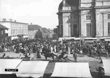 Stortorget en torgdag, torghandel