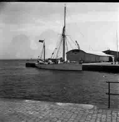 Sjömansskolans övningsfartyg i hamnen maj 1955